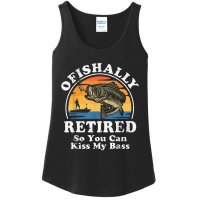 Ofishally Retired Funny Bass Fishing Retirement Gift For Men Ladies Essential Tank