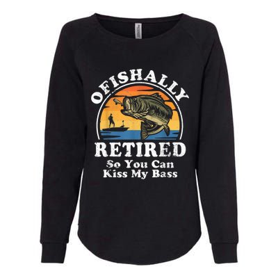 Ofishally Retired Funny Bass Fishing Retirement Gift For Men Womens California Wash Sweatshirt