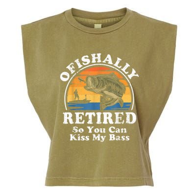 Ofishally Retired Funny Bass Fishing Retirement Gift For Men Garment-Dyed Women's Muscle Tee