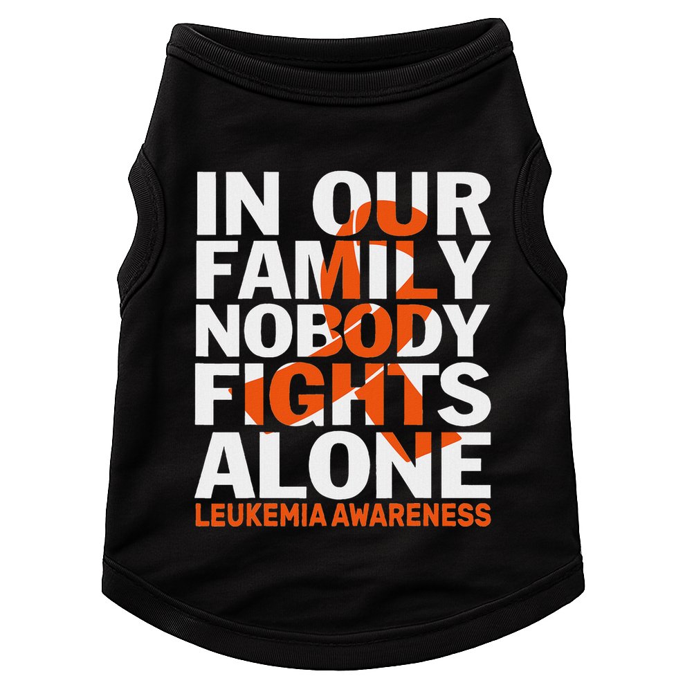 Orange Ribbon For Leukemia Awareness Family Support Doggie Tank