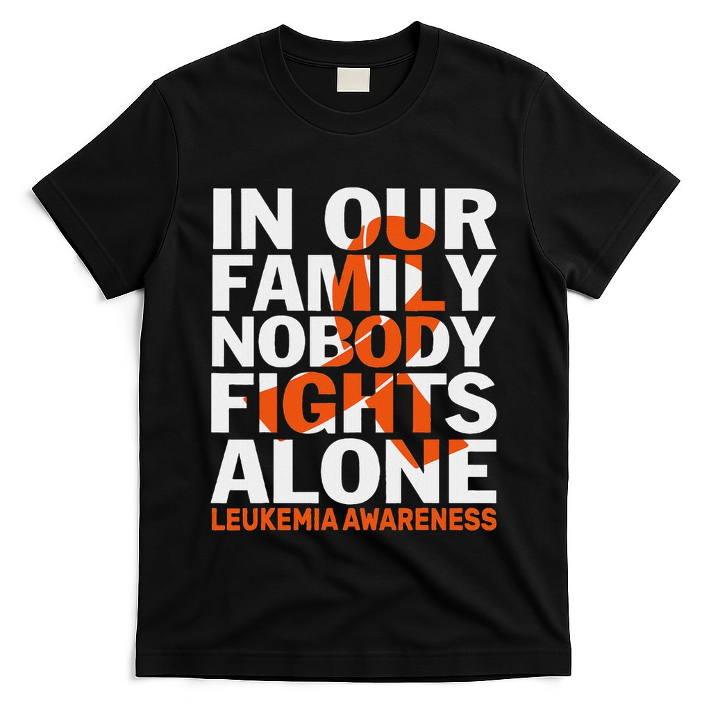 Orange Ribbon For Leukemia Awareness Family Support T-Shirt