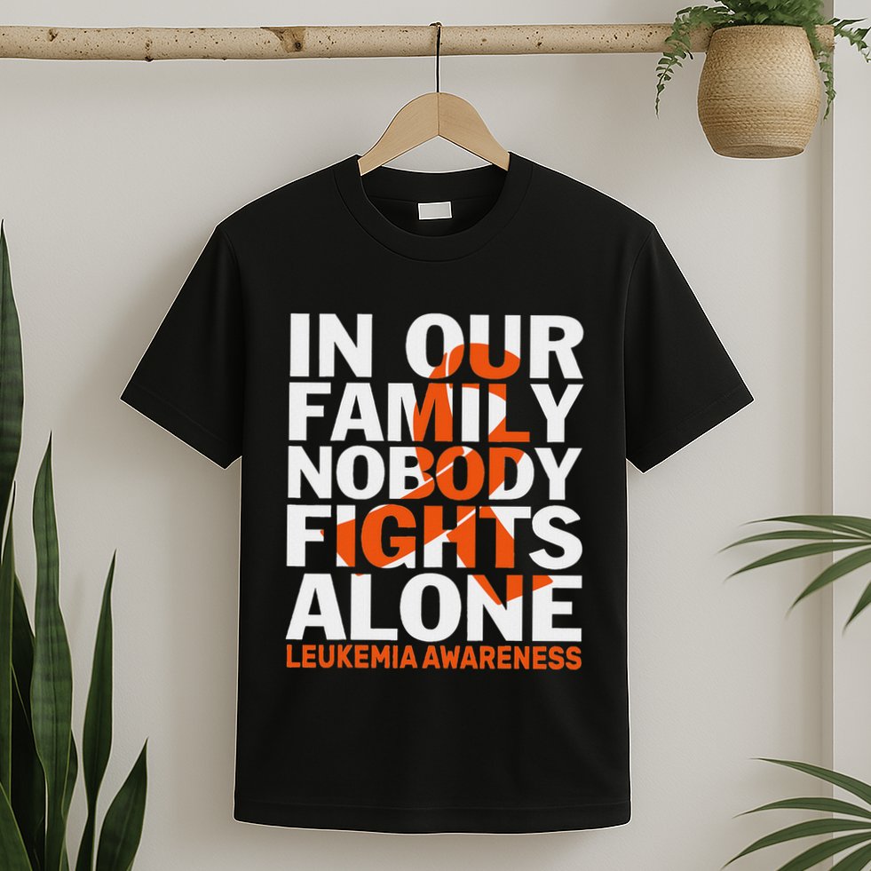 Orange Ribbon For Leukemia Awareness Family Support T-Shirt