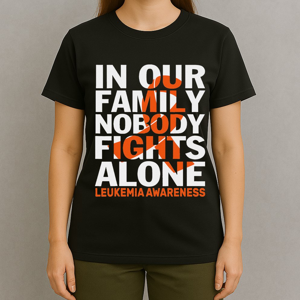 Orange Ribbon For Leukemia Awareness Family Support T-Shirt