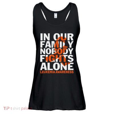 Orange Ribbon For Leukemia Awareness Family Support Ladies Essential Flowy Tank