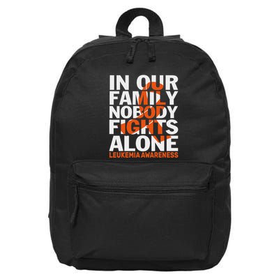 Orange Ribbon For Leukemia Awareness Family Support 16 in Basic Backpack