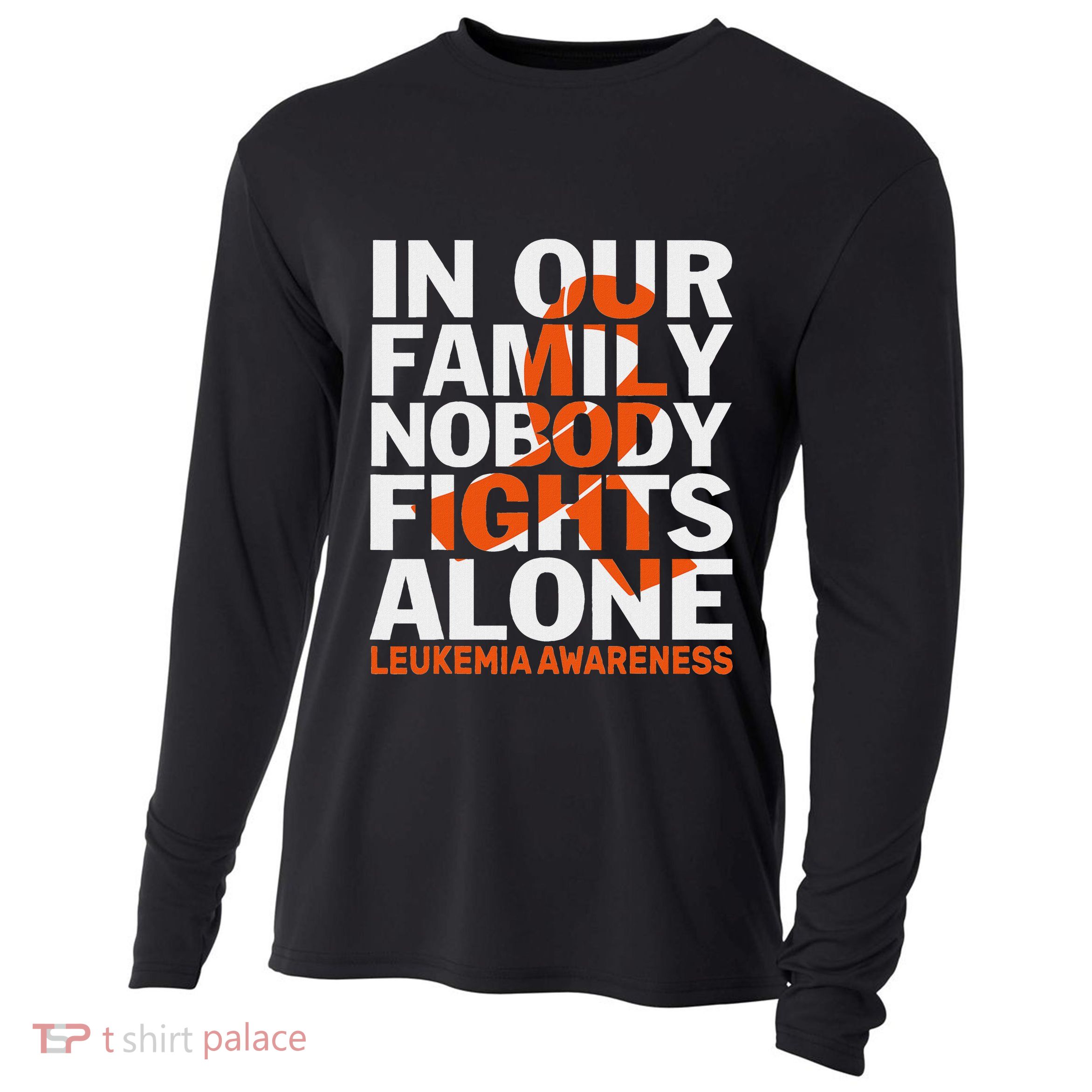 Orange Ribbon For Leukemia Awareness Family Support Cooling Performance Long Sleeve Crew