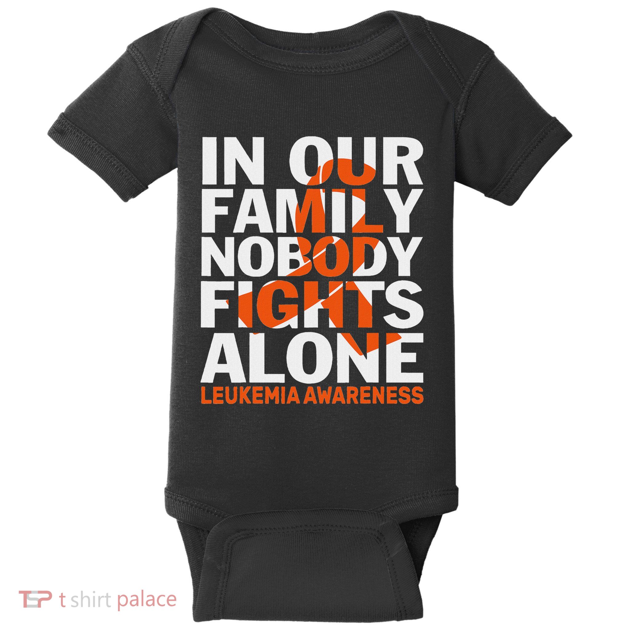 Orange Ribbon For Leukemia Awareness Family Support Baby Bodysuit