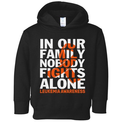 Orange Ribbon For Leukemia Awareness Family Support Toddler Hoodie