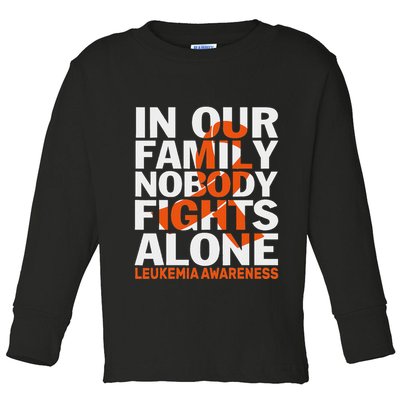 Orange Ribbon For Leukemia Awareness Family Support Toddler Long Sleeve Shirt