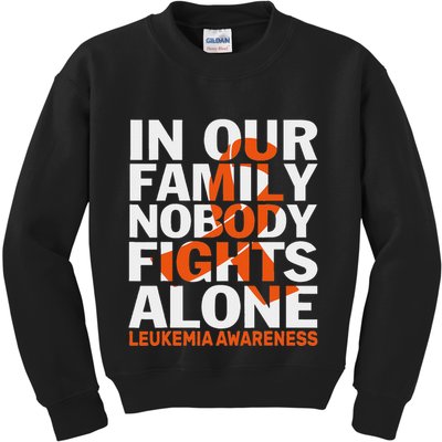 Orange Ribbon For Leukemia Awareness Family Support Kids Sweatshirt
