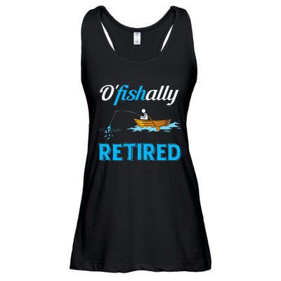 OFishally Retired Funny Fisherman Retirement Gift Ladies Essential Flowy Tank