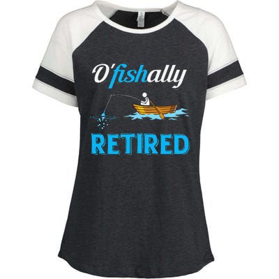 OFishally Retired Funny Fisherman Retirement Gift Enza Ladies Jersey Colorblock Tee