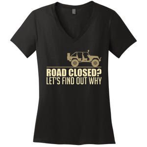 Off Road Funny Suv Offroading Dirt Race Women's V-Neck T-Shirt