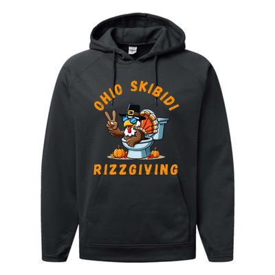 Ohio Rizzgiving Funny Thanksgiving Rizz Gyatt Rizz Performance Fleece Hoodie