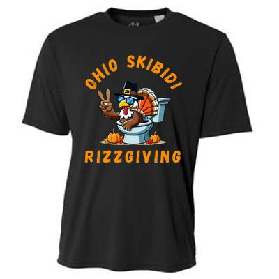 Ohio Rizzgiving Funny Thanksgiving Rizz Gyatt Rizz Cooling Performance Crew T-Shirt