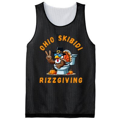 Ohio Rizzgiving Funny Thanksgiving Rizz Gyatt Rizz Mesh Reversible Basketball Jersey Tank