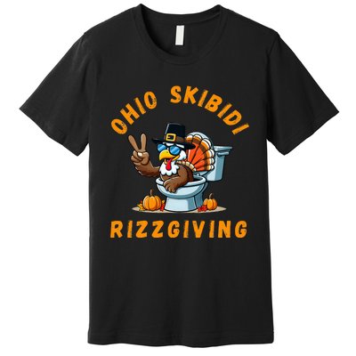 Ohio Rizzgiving Funny Thanksgiving Rizz Gyatt Rizz Premium T-Shirt