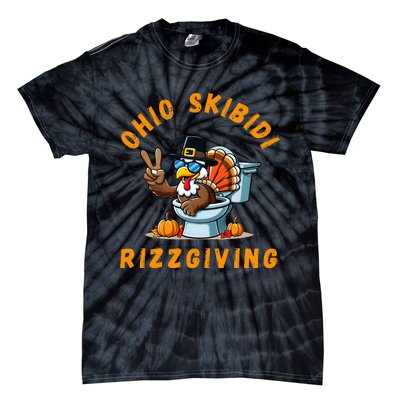 Ohio Rizzgiving Funny Thanksgiving Rizz Gyatt Rizz Tie-Dye T-Shirt