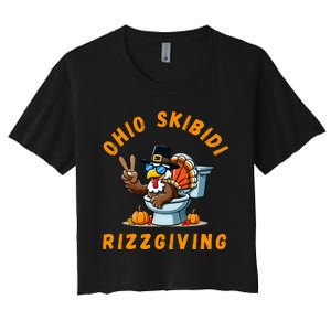 Ohio Rizzgiving Funny Thanksgiving Rizz Gyatt Rizz Women's Crop Top Tee