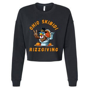 Ohio Rizzgiving Funny Thanksgiving Rizz Gyatt Rizz Cropped Pullover Crew