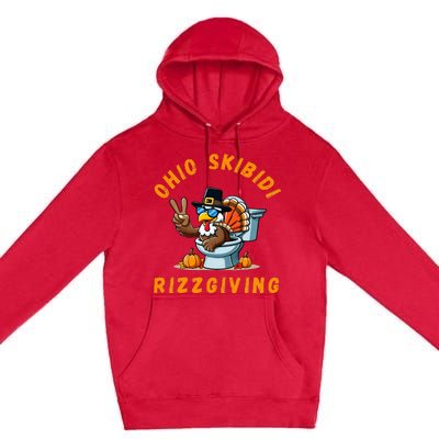 Ohio Rizzgiving Funny Thanksgiving Rizz Gyatt Rizz Premium Pullover Hoodie