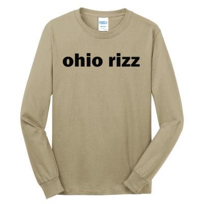 Ohio Rizz Funny Viral Influencer Brain Rot Rizzler Sigma Tall Long Sleeve T-Shirt