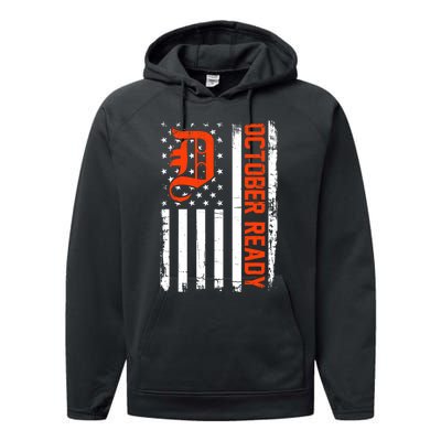 October Ready For Playoff Us Flag Matching Tiger Souvenir Performance Fleece Hoodie