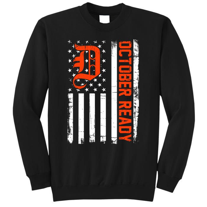 October Ready For Playoff Us Flag Matching Tiger Souvenir Sweatshirt