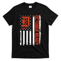 October Ready For Playoff Us Flag Matching Tiger Souvenir T-Shirt