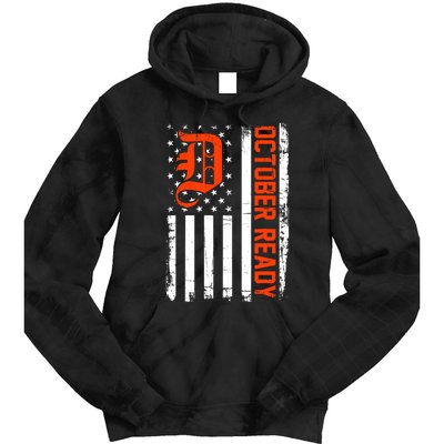 October Ready For Playoff Us Flag Matching Tiger Souvenir Tie Dye Hoodie