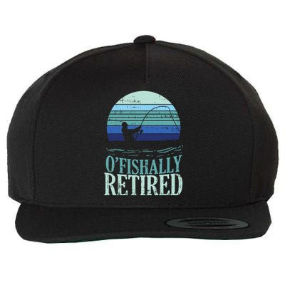 Ofishally Retired Fishing Retro Retirement Dad Gift Wool Snapback Cap