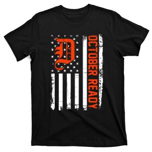 October Ready For Playoff Us Flag Matching Tiger Souvenir T-Shirt