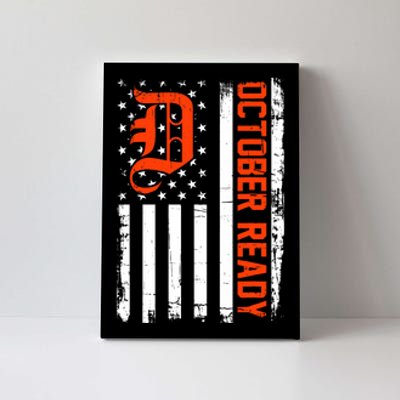 October Ready For Playoff Us Flag Matching Tiger Souvenir Canvas