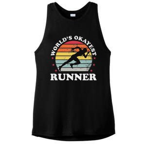 Okayest Runner Funny Running Ladies PosiCharge Tri-Blend Wicking Tank