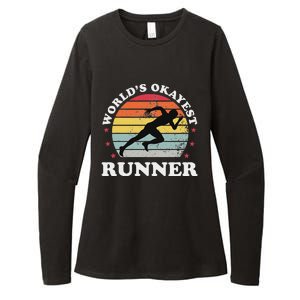 Okayest Runner Funny Running Womens CVC Long Sleeve Shirt