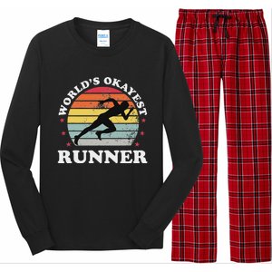 Okayest Runner Funny Running Long Sleeve Pajama Set