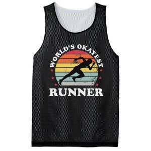 Okayest Runner Funny Running Mesh Reversible Basketball Jersey Tank