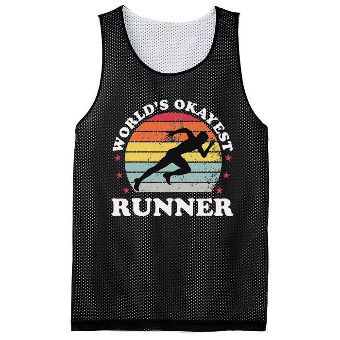 Okayest Runner Funny Running Mesh Reversible Basketball Jersey Tank