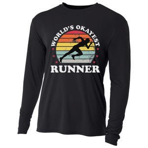 Okayest Runner Funny Running Cooling Performance Long Sleeve Crew