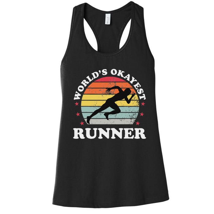 Okayest Runner Funny Running Women's Racerback Tank