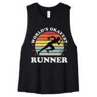 Okayest Runner Funny Running Women's Racerback Cropped Tank