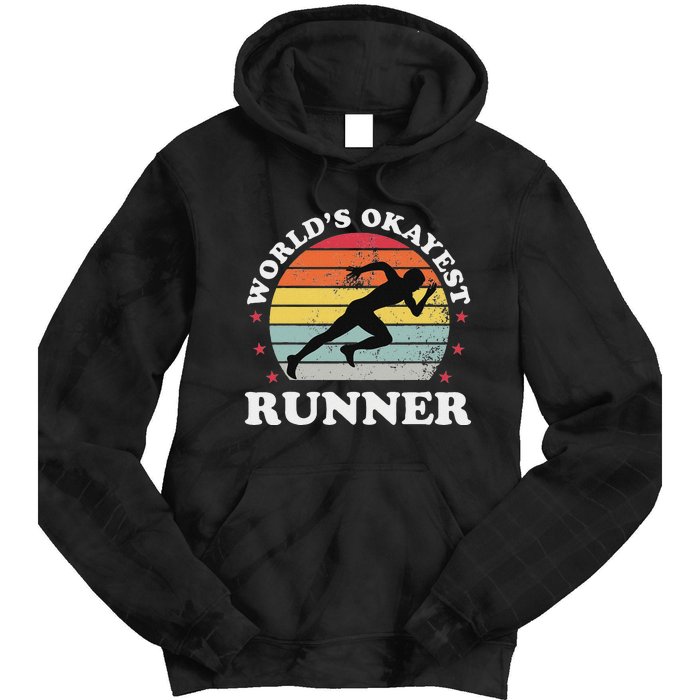 Okayest Runner Funny Running Tie Dye Hoodie