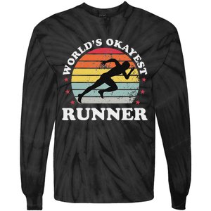 Okayest Runner Funny Running Tie-Dye Long Sleeve Shirt