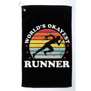 Okayest Runner Funny Running Platinum Collection Golf Towel