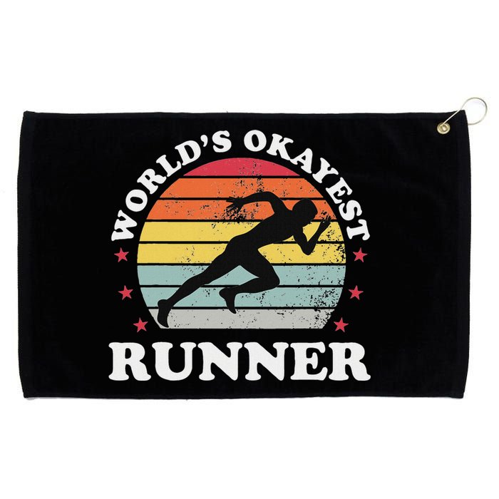 Okayest Runner Funny Running Grommeted Golf Towel