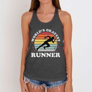 Okayest Runner Funny Running Women's Knotted Racerback Tank