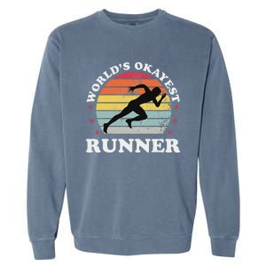 Okayest Runner Funny Running Garment-Dyed Sweatshirt