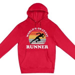 Okayest Runner Funny Running Premium Pullover Hoodie