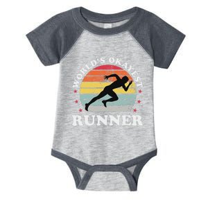 Okayest Runner Funny Running Infant Baby Jersey Bodysuit