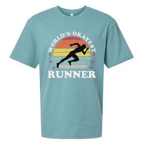 Okayest Runner Funny Running Sueded Cloud Jersey T-Shirt